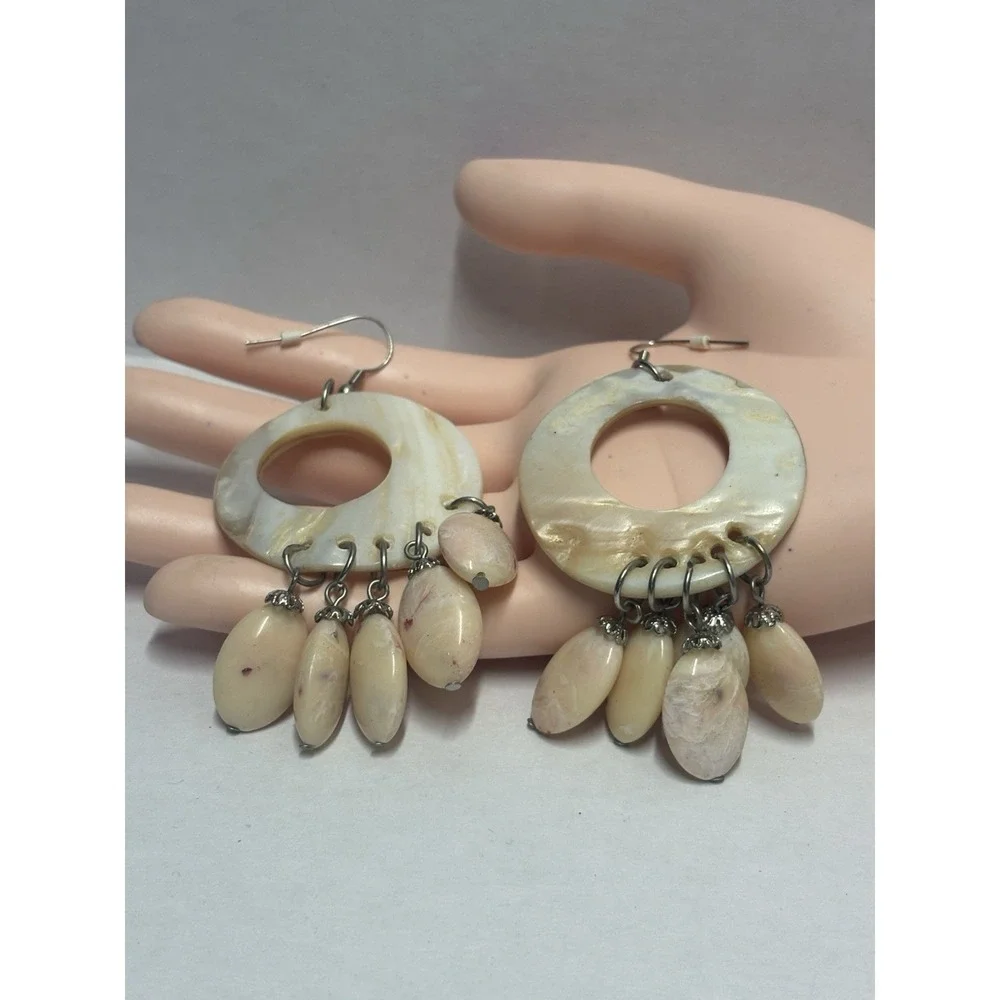 Earrings‎ Faux Shell Art Beads Dangle Beach Bohemian pierced boho